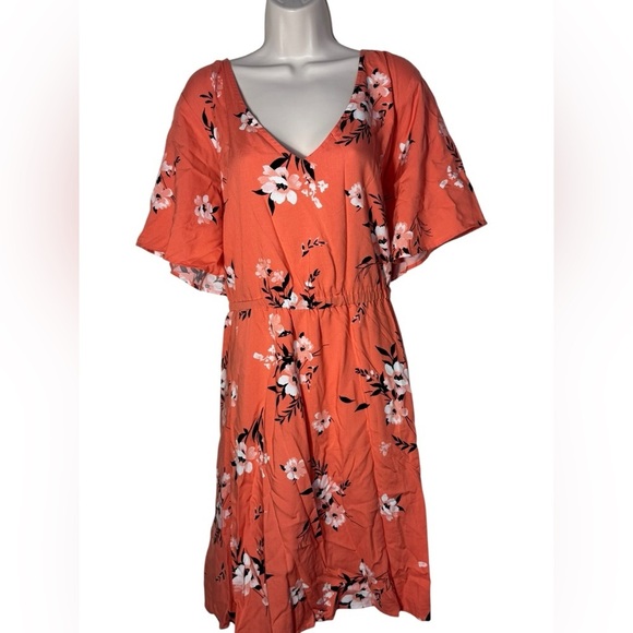 Torrid torrid Challis V-Neck Mini Dress 4X / 26 Rosey Punch NWT - Picture 5 of 17